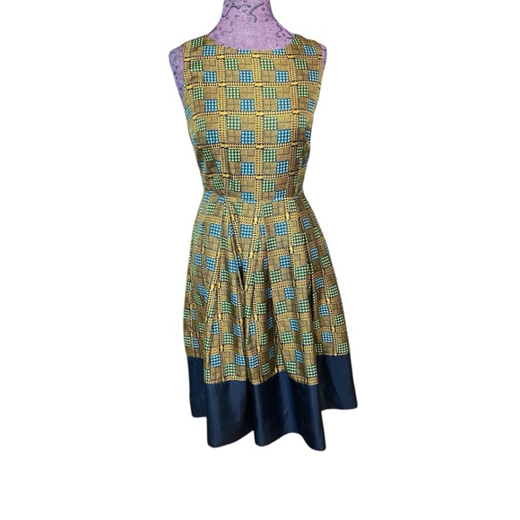 Anthropologie Girls From Savoy Houndstooth Silk Dress - Picture 2 of 6